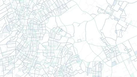 Street Network Map with Mint Urban Lines, Dense street network sprawls across Stock Illustration
