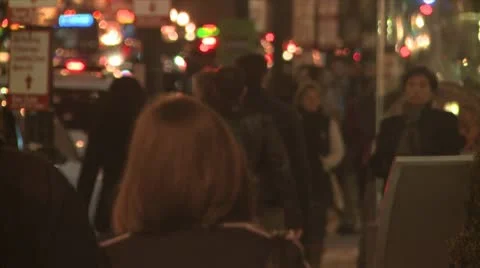Street Night Crowd Stock-Footage 10767499