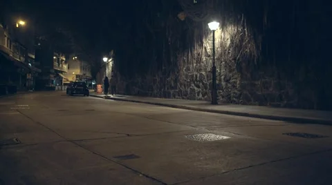 Street at night time. Stock Footage 53055902