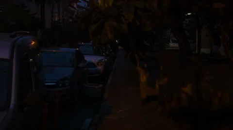 Street Night Time Tracking Motion Vidéo 36762888