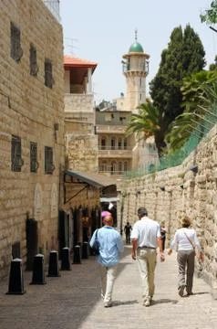 The street of the old Jerusalem Stock Photos