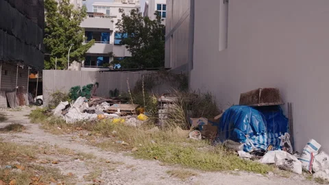 A Street Overflowing with Garbage Stock Footage 293277977
