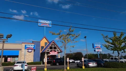 Driving IHOP Restaurant Los Angeles Cali, Stock Video