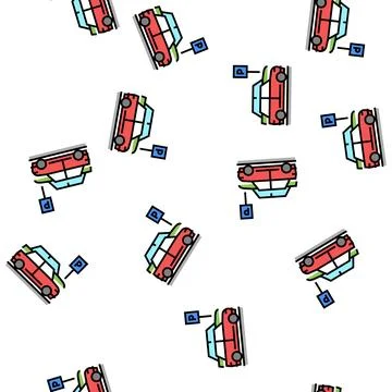 Street parking vector seamless pattern Illustrazione stock
