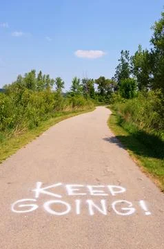 Street Path Graffiti Keep Going Stock Photos