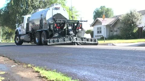 Street pavement crew surfacing Stock-Footage 11770464