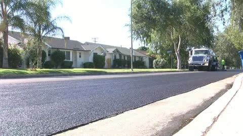 Street pavement crew surfacing5 Stock-Footage 11786172