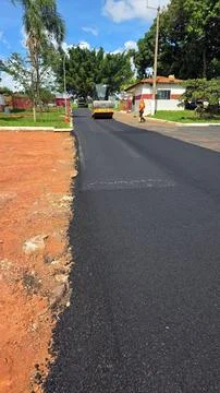 Street Paving in Progress Stock Photos