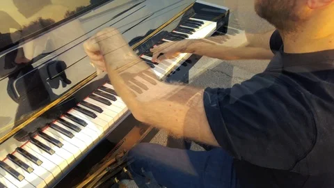 Street Piano Stock Footage