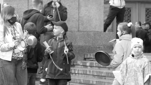 Street protest rally Stock Footage 131982794