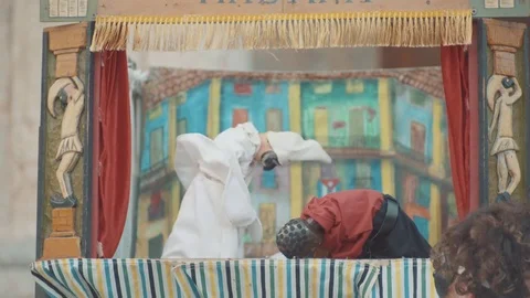 Street puppet theater. Stock Footage 72487738