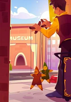 Street puppet theater performance Stock Illustration