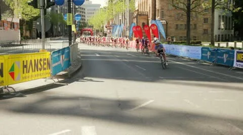 Street race in the city Stock Footage