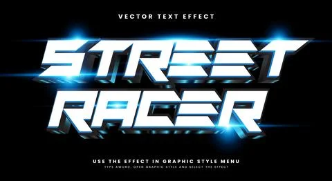 Street Racer editable text effect Template イラスト素材