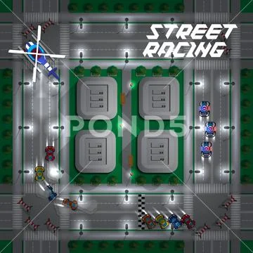 Street racing. Stock Illustration