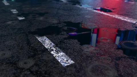 Street raining road Stock-Footage 273210669