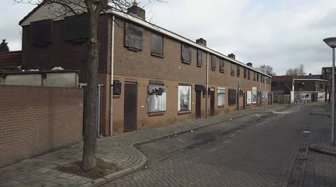 Street ready for demolition Stock Footage 57468228
