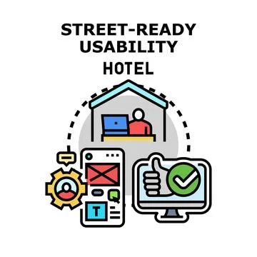 Street ready hotel usability developing user experience 库存插图