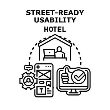 Street ready hotel usability developing user experience イラスト素材