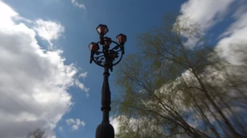 Street red lantern, time-lapse Stockbeeldmateriaal 106335813