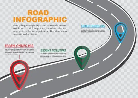 Street road map on checkered background ,business infographics with colorful pin Stock Illustration