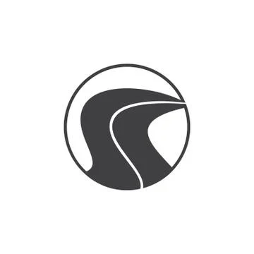 Street road simple circle logo vector Stock Illustration