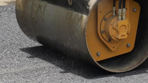 Street Roller working during street paving 1 Stock Footage 276304552