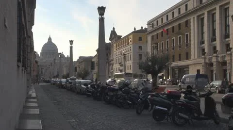 Street in Rome.Vatican. Stock Footage 12426980