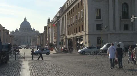 Street in Rome.Vatican. Vidéo 12426997