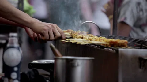 Street Satay Stock Footage 52503887