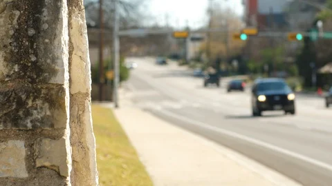 Street scene backplate with background soft for keying in talent. Stock Footage 101185093