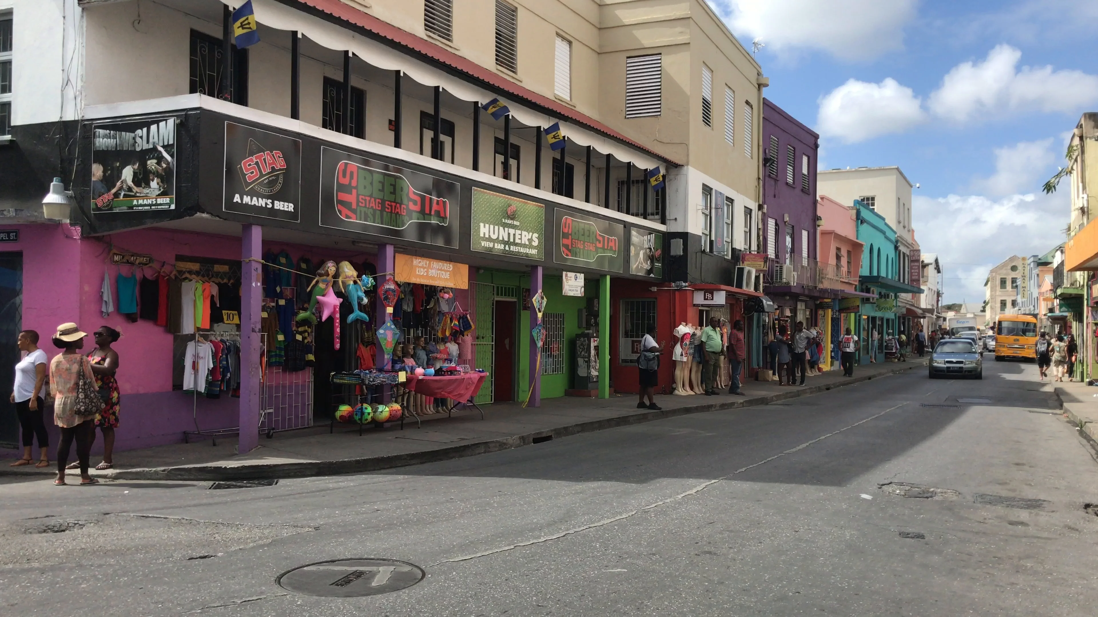 Bridgetown, Barbados - May 11, 2016: The streets at downtown of