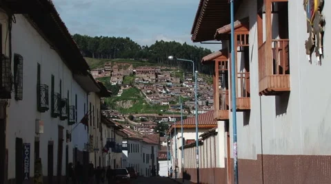 Street Scene in Cusco Peru Stock Footage 4530519