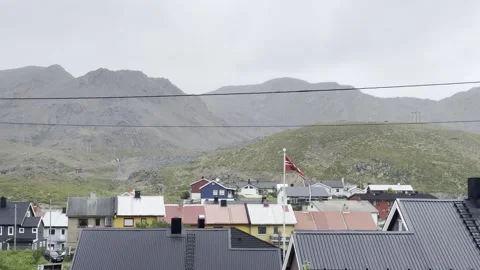 Street scene in Honningsvg Stock Footage 340338559
