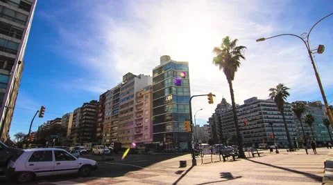 Street scene of Montevideo Stock Footage 40600148