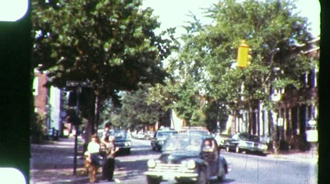 STREET SCENE RALEIGH, North Carolina 1965 (Vintage Old Film Home Movie) 884 Stock Footage