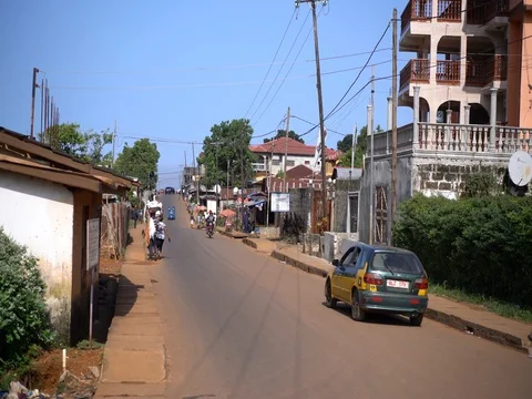Street scene in Sierra Leone Stock Footage
