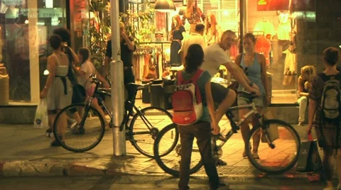 Street Shopping Stock Footage 10945680