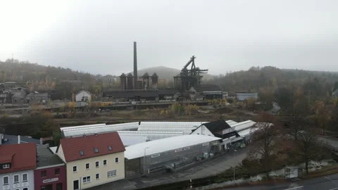 Street side approach toward the former Maxhuette works Stock Footage 331898314