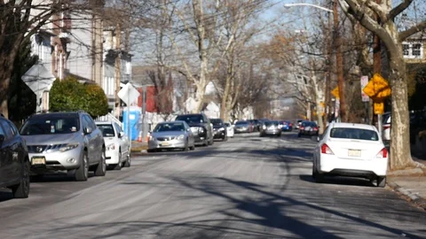 Street Side Level Stock Footage 122486675