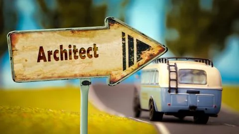 Street Sign to Architect 스톡 일러스트