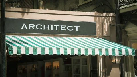 Street Sign to Architect Ilustración de archivo