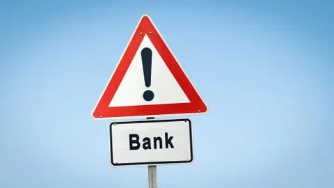 Street Sign to Bank Ilustração Stock