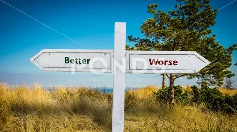 Street Sign Better versus Worse Stock Illustration