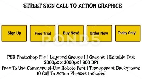 Street Sign Call To Action Button, Video Creator Graphic, Influencer Template PSD Template