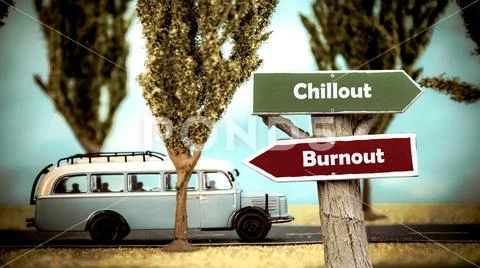 Street Sign Chillout versus Burnout Stock Illustration