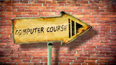 Street Sign COMPUTER COURSE Stock Illustration