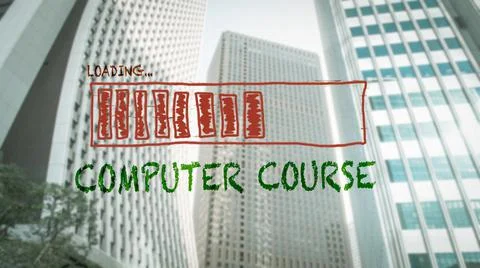 Street Sign COMPUTER COURSE Stock Photos