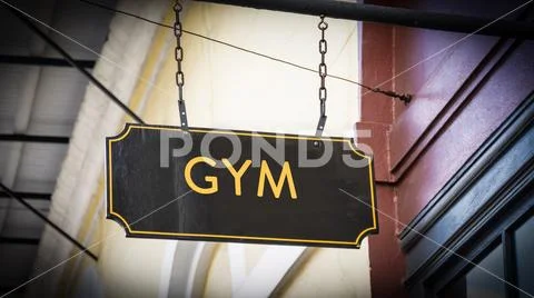 Street Sign to Gym Stock Illustration