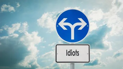 Street Sign to Idiots 스톡 사진